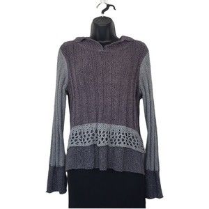 J. Jill Silk Blend Crochet Knit Popover Sweater M